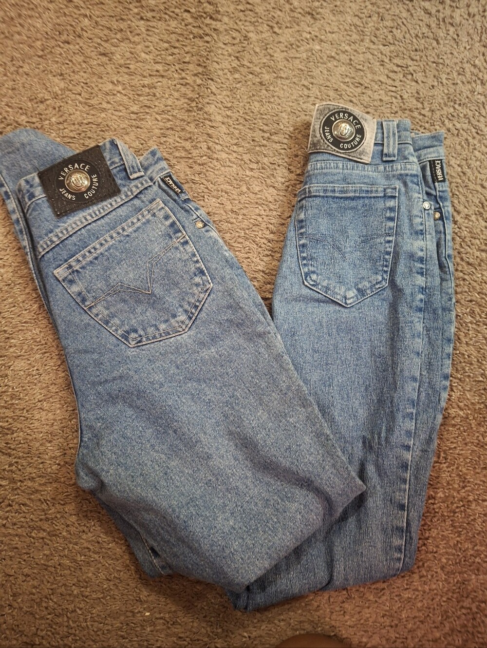 Vintage Versace Light Blue High-Rise Jeans - Classic Denim & Skinny Jeans Size27
